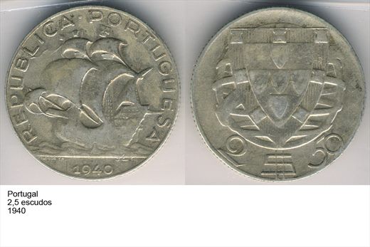 Portugal - Escudo 2,50 - 1940 - G6 A1 H11 L7C3