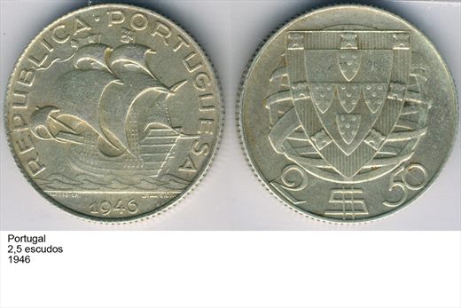 Portugal - Escudo 2,50 - 1946 - G6 A1 H12