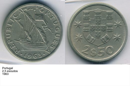 Portugal - Escudo 2,50 - 1963 - G6 A1 H12 L1C6