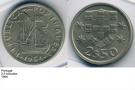 Portugal - Escudo 2,50 - 1964 - G6 A1 H12 L2C1