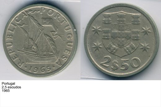 Portugal - Escudo 2,50 - 1965 - G6 A1 H12 L2C2