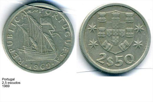 Portugal - Escudo 2,50 - 1969 - G6 A1 H12 L2C6