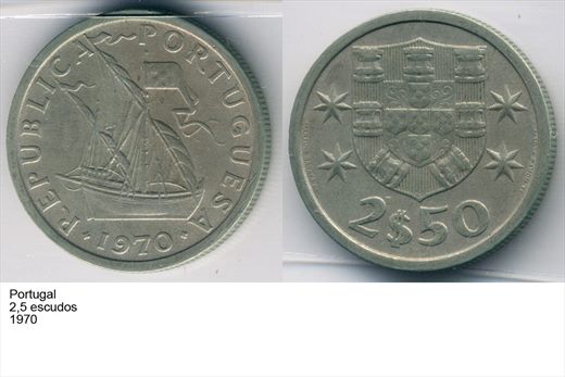 Portugal - Escudo 2,50 - 1970 - G6 A1 H12 L3C1