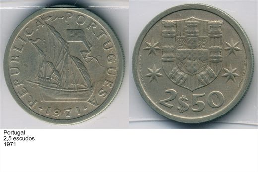 Portugal - Escudo 2,50 - 1971 - G6 A1 H12 L3C2