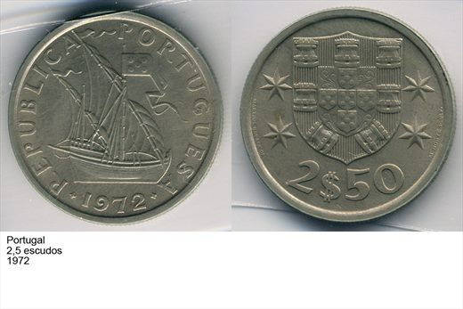 Portugal - Escudo 2,50 - 1972 - G6 A1 H12 L3C3