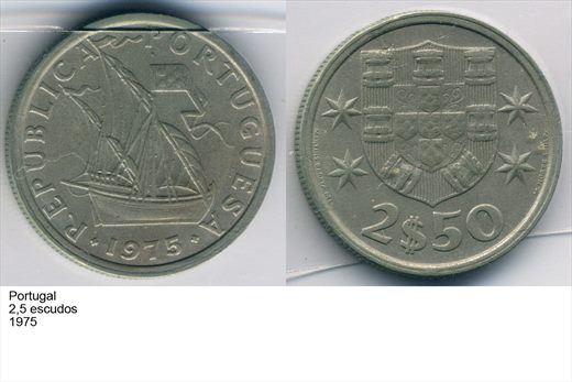 Portugal - Escudo 2,50 - 1975 - G6 A1 H12 L3C6