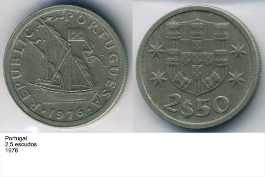 Portugal - Escudo 2,50 - 1976 - G6 A1 H12 L4C1
