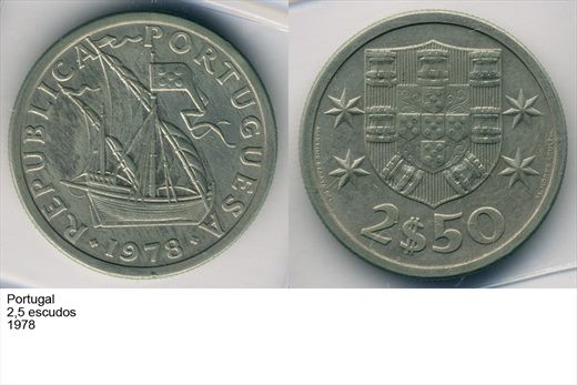 Portugal - Escudo 2,50 - 1978 - G6 A1 H12 L4C4