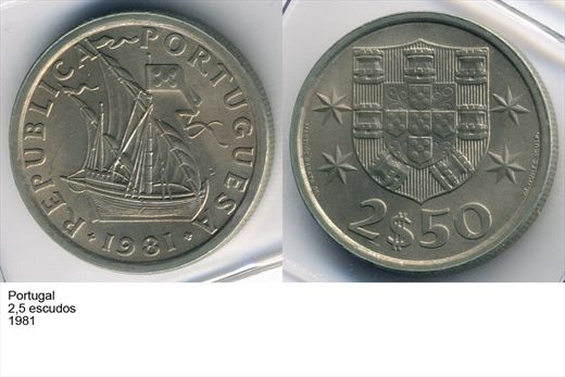 Portugal - Escudo 2,50 - 1981 - G6 A1 H12 L5C1