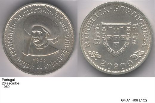 Portugal - Escudo 20 - 1960 - G4 A1 H06