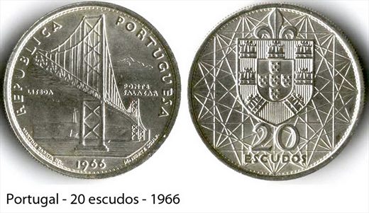 Portugal - Escudo 20 - 1966 (Ponte Salazar - Lisboa)