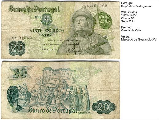 Portugal - Escudo 20 - 1971-07-27 - QS