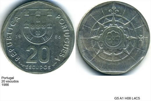 Portugal - Escudo 20 - 1986 - G5 A1 H08 L4C5