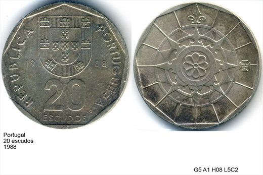 Portugal - Escudo 20 - 1988 - G5 A1 H08 L5C2