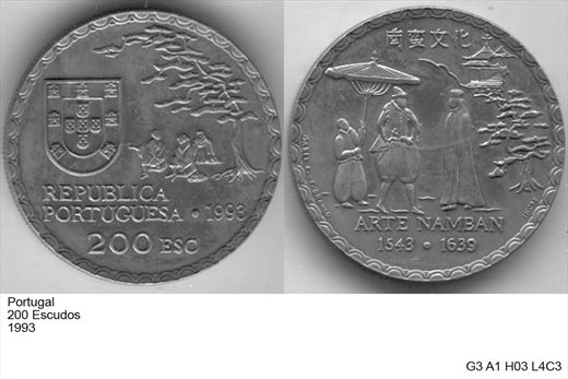 Portugal - Escudo 200 - 1993 - 1543-1639 Arte Namban