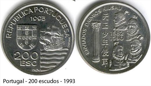Portugal - Escudo 200 - 1993 - 1582-1590 Enviados Daimios Kiushu