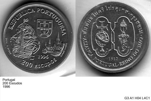 Portugal - Escudo 200 - 1996 - 1512 Alianca Portugal-Reino de Siao