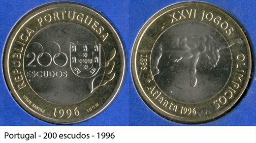 Portugal - Escudo 200 - 1996 - XXVI Jogos Olimpicos Atlanta 1996 - proof