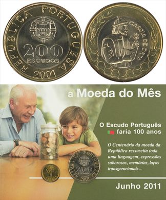 Portugal - Escudo 200 - 2001 (Moeda do Mes Junho 2011)