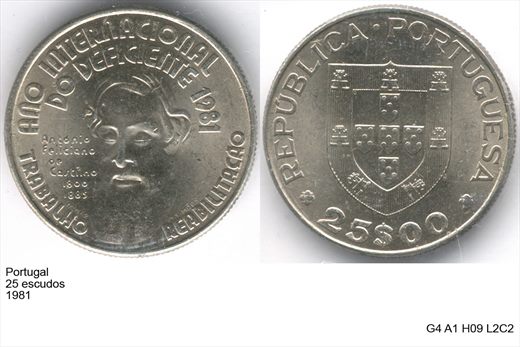 Portugal - Escudo 25 - 1981 - G4 A1 H09 L2C2