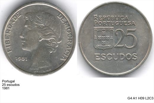Portugal - Escudo 25 - 1981 - G4 A1 H09 L2C3