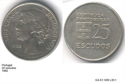 Portugal - Escudo 25 - 1982 - G4 A1 H09 L3C1