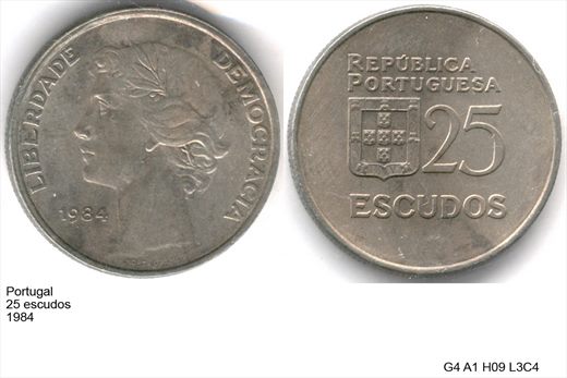 Portugal - Escudo 25 - 1984 - G4 A1 H09 L3C4