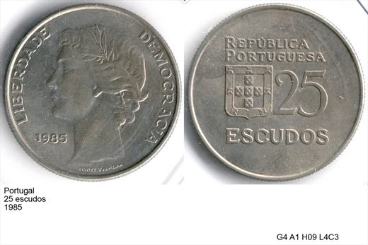 Portugal - Escudo 25 - 1985 - G4 A1 H09 L4C3