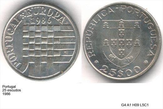 Portugal - Escudo 25 - 1986 - G4 A1 H09 L5C1