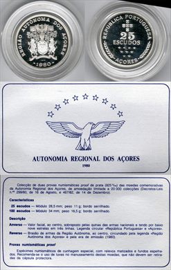 Portugal - Escudo 25 - 1980 Acores proof