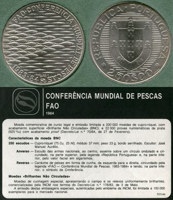 Portugal - Escudo 250 - 1984 (FAO) proof
