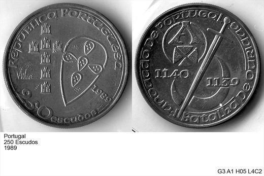 Portugal - Escudo 250 - 1989 - G3 A1 H05 L4C2