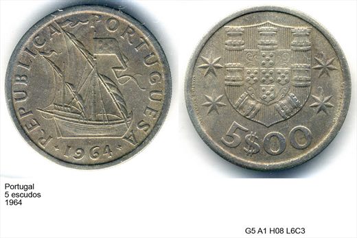 Portugal - Escudo 5 - 1964 - G5 A1 H08 L6C3