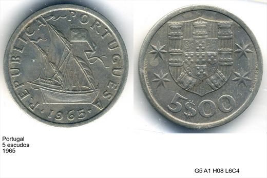 Portugal - Escudo 5 - 1965 - G5 A1 H08 L6C4