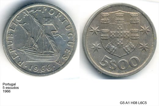 Portugal - Escudo 5 - 1966 - G5 A1 H08 L6C5