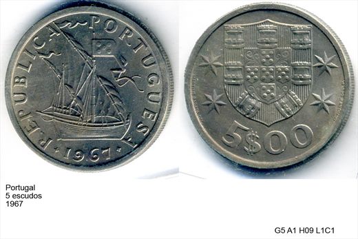 Portugal - Escudo 5 - 1967 - G5 A1 H09