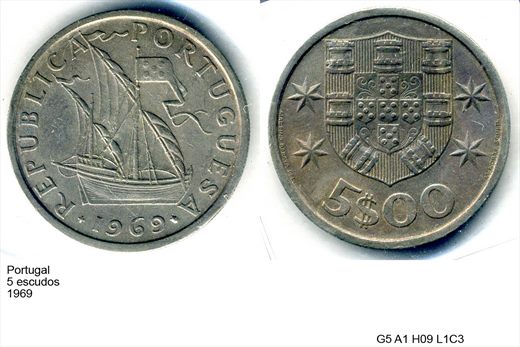 Portugal - Escudo 5 - 1969 - G5 A1 H09 L1C3