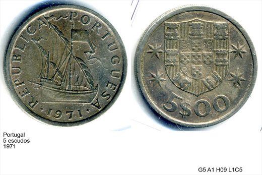 Portugal - Escudo 5 - 1971 - G5 A1 H09 L1C5