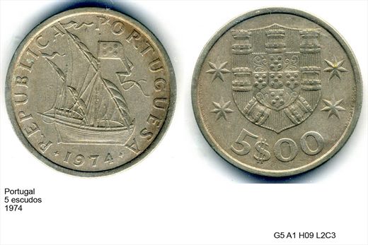Portugal - Escudo 5 - 1974 - G5 A1 H09 L2C3