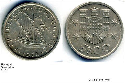 Portugal - Escudo 5 - 1976 - G5 A1 H09 L2C5