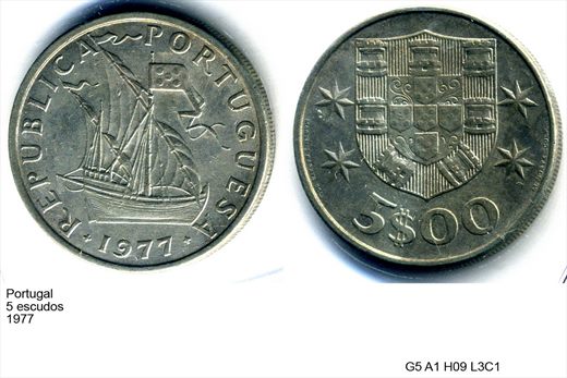 Portugal - Escudo 5 - 1977 - G5 A1 H09 L3C1