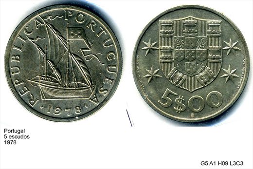 Portugal - Escudo 5 - 1978 - G5 A1 H09 L3C3