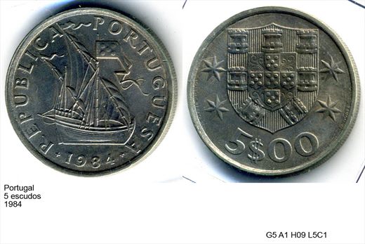 Portugal - Escudo 5 - 1984 - G5 A1 H09 L5C1