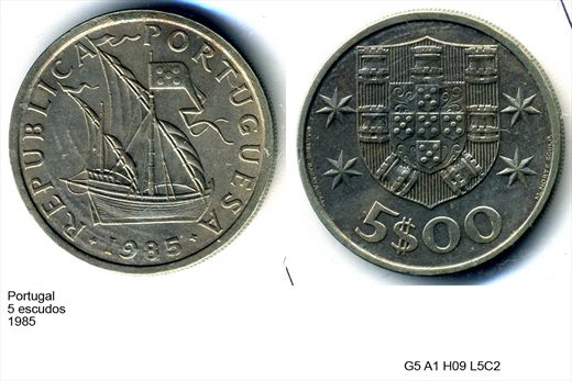 Portugal - Escudo 5 - 1985 - G5 A1 H09 L5C2