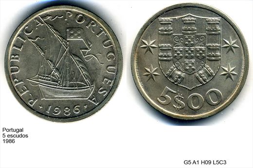 Portugal - Escudo 5 - 1986 - G5 A1 H09 L5C3