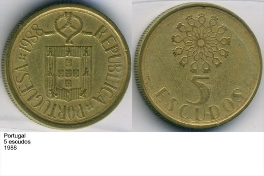 Portugal - Escudo 5 - 1988 - G6 A2 H01