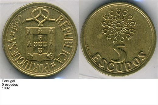 Portugal - Escudo 5 - 1992 - G6 A2 H01 L1C5