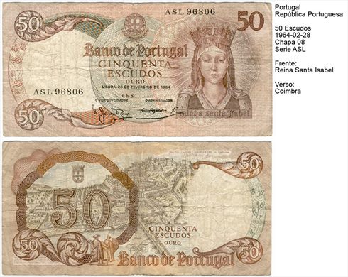 Portugal - Escudo 50 - 1964-02-28 - Serie ASL