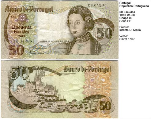 Portugal - Escudo 50 - 1968-05-28 - Serie EP