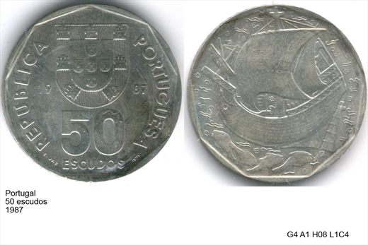 Portugal - Escudo 50 - 1987 - G4 A1 H08 L1C4
